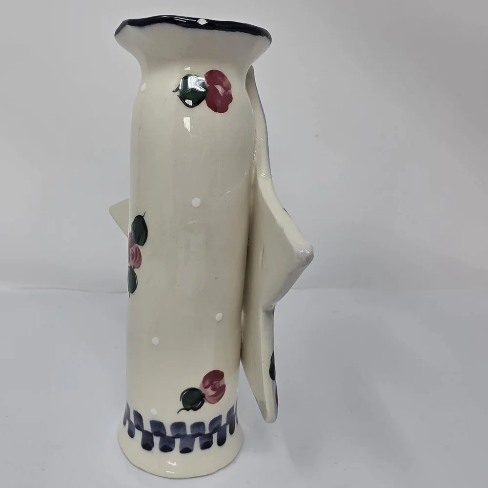 Candle Holder Ceramic Signed Red Bird Star Decoration Decor